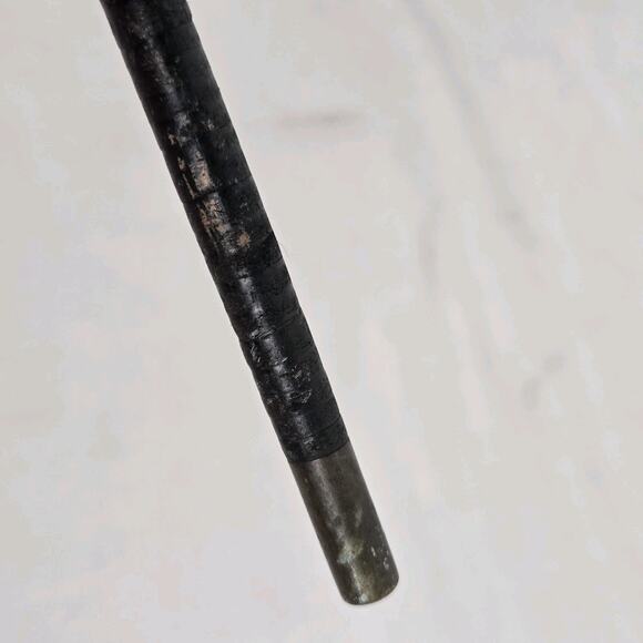 Antique Leather Wrapped Walking Cane Plantation Swagger Stick Black 35.5" - Picture 7 of 11